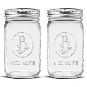 2 Pack 32oz Wide Mouth Mason Jars with Airtight Lids and Bands for Canning - Picture 1 of 6