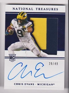2021 Panini National Treasures Collegiate Blue 29/49 Chris Evans #121 RC - Bild 1 von 1