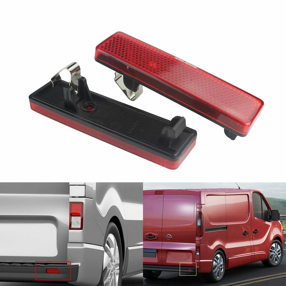ANG RONG 9160858 Paire LED Réflecteur Pare-Chocs Arrière pour Auto - Rouge