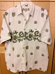 O'Neill Men's White & Green Hawaiian 100% Cotton Camp Surf Shirt L - Picture 1 of 1