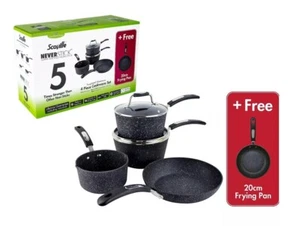 SCOVILLE Neverstick (4+1) 5 Piece Cookware Set | ✅ FREE POSTAGE | ✅ BRAND NEW - Picture 1 of 5