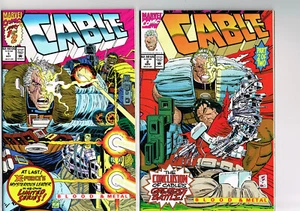2-4-1 CABLE BLOOD & METAL #1&2 MARVEL COMICS 1992 CASI NUEVO+ VS STRYFE WILD PACK  - Imagen 1 de 2