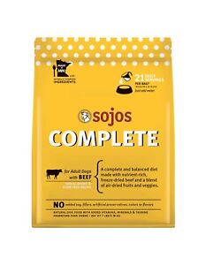 Sojos Complete Beef Recipe Adult Grain-Free Freeze-Dried Raw Dog Food, 7 Poun...