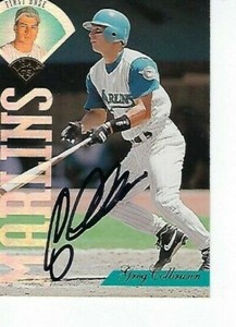 GREG COLBRUNN SIGNED 1995 LEAF #116 - FLORIDA MARLINS