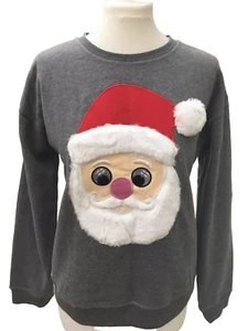 Womens Christmas Santa Jumper Sweatshirt Size UK14 EUR42 US10 - Picture 1 of 10