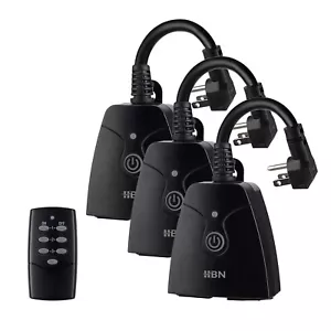 Wireless Remote Control Electrical Outlet Switch 1 Remote 3 Outlets Long Range - Picture 1 of 6