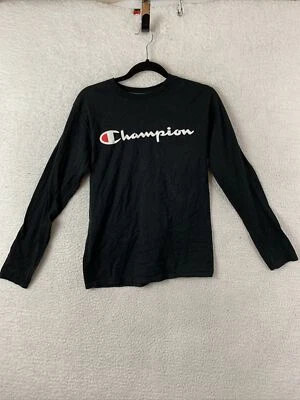 Camisa Champion Vapor Algodón S Negra Manga Larga Foto 1 de 4