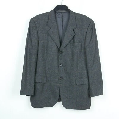 VAN GRAAF Hombre GB 40 US 100% Cachemira Blazer Cuadros Chaqueta Gris Eu 50 M - Imagen 1 de 4