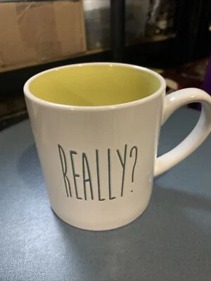 ¿De verdad? Taza blanca y amarilla sin marca fondo nueva Foto 1 de 4