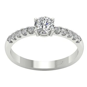 SI1 G Natural Diamond 0.80 Ct Solitaire Engagement Ring 14K White Gold Appraisal - Picture 1 of 8