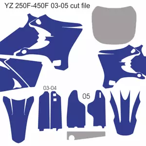Yamaha Motocross MX plantilla vectorial YZ 250F-450F 2003-2005 archivo de diseño de corte - Imagen 1 de 1