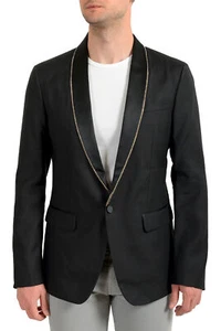 Dsquared2 Men's Black Silk Wool One Button Embellished Blazer - Picture 1 of 5