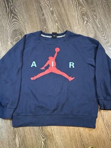 Air Jordan Boys Navy Blue Red Sweatshirt Size XL (13-15) Nike Jumpman - Picture 1 of 7