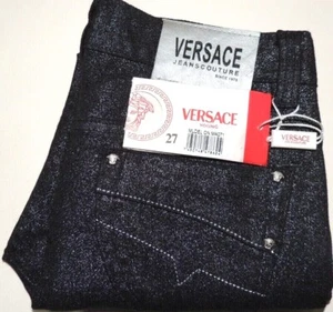 Young Versace BNWT Girls Size W27 X L19 Sparkly Capri Leg Black Denim Jeans - Picture 1 of 9