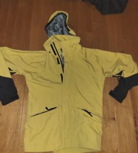 Burton Tri-Lite AK Gore-Tex Men's Small Snowboard Winter Jacket Yellow GUC