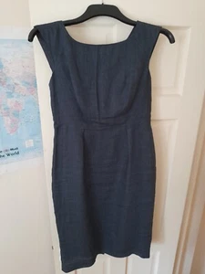Classic Blue 100% Pure Italian Linen Dress By Linea - Picture 1 of 5