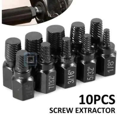 Set 10 Estrattori Viti Danneggiate Lega Acciaio Rimozione - Immagine 1 di 3