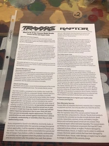 Traxxas RAPTOR SERVICE AND SUPPORT GUIDE~NEW~ USA Shipped - Picture 1 of 5