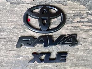 3PCS 2019-2023 RAV 4 XLE Matte Black EMBLEM OVERLAY Kit - Bild 1 von 3