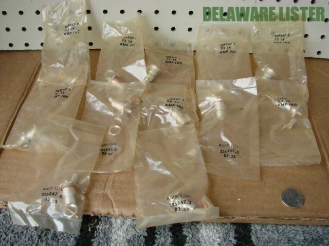 6x Panel Mount Crimp Female 4 hole AMP 225348-2 TNC RG58 Cable RF Connector