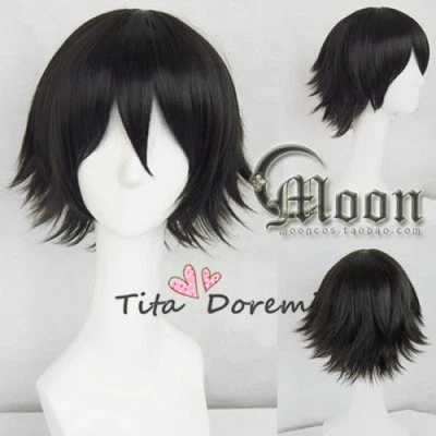TITA-DOREMI Halloween Wig Cosplay DuRaRaRa!! Kishitani Shinra black party fashion kurze Hair