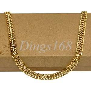 18K Yellow Gold Filled 14"/16" Double-Layer 6mm Cuban Curb Choker Chain Necklace - Picture 1 of 4