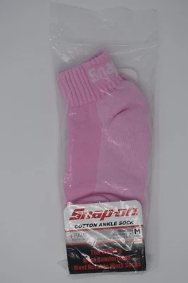 NEW Snap-On Pink Cotton Ankle Socks 1 Pair Medium Men 5-9 Women 6-10 NIP Socks - Image 1 of 4