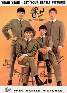 The Beatles - 1964 - Capitol Brand Salted Nuts - Promotional Magnet - Picture 1 of 2
