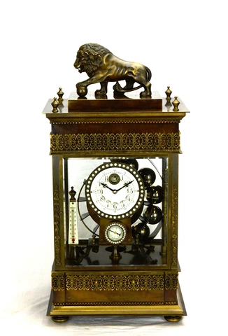 Large Mystery Ferris Wheel Falling Ball Gravity Driven Brass Regulator Clock Cover