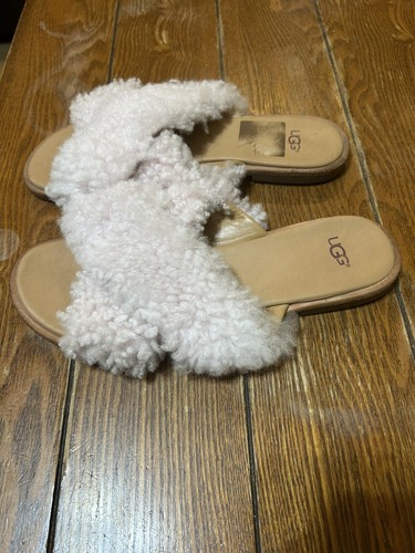 UGG Ciabatte da donna Joni in pelle di pecora riccia taglia 9 rosa