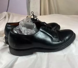 Allen Edmonds "LEEDS" Mens Derby Plain-Toe Sz 10 Black Made in USA Leather Dress - Picture 1 of 18