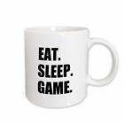 3Drose Eat Sleep Game - Fun Gifts For Gamers - Black Text - Video Pro-Gamer Mug