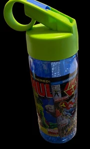 Marvel Comics Spiderman Hulk bottiglia d'acqua con paglia flip top - Foto 1 di 21