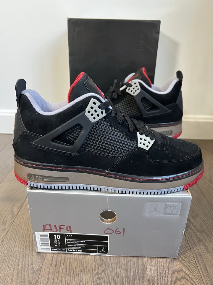 NIKE AIR JORDAN AJF 4 FUSION RETRO "BRED" (2009) SIZE 10 - Image 1 of 4
