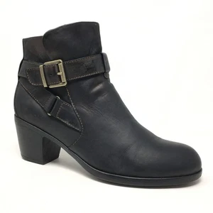 Born Concept Shea Ankle Boots Booties Shoes Womens Size 9 Black Leather Zip Up - Picture 1 of 9