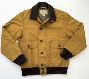CC FILSON Mens Jacket Small Brown Tobacco Canvas -Wool Trim Collar - Picture 1 of 16