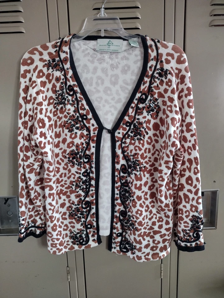 Cardigã feminino Design Options by Philip And Jane Gordon estampa animal tamanho pequeno - Imagem 1 de 4