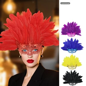 Half Face Mask Hair Band Headband Halloween for Masquerade Carnival Party Prop - Picture 1 of 47