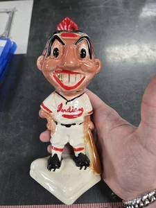 Cleveland Indians Chief Wahoo Diente de Oro Stanford Banco de Cerámica Original De Colección Años 40 - Imagen 1 de 5