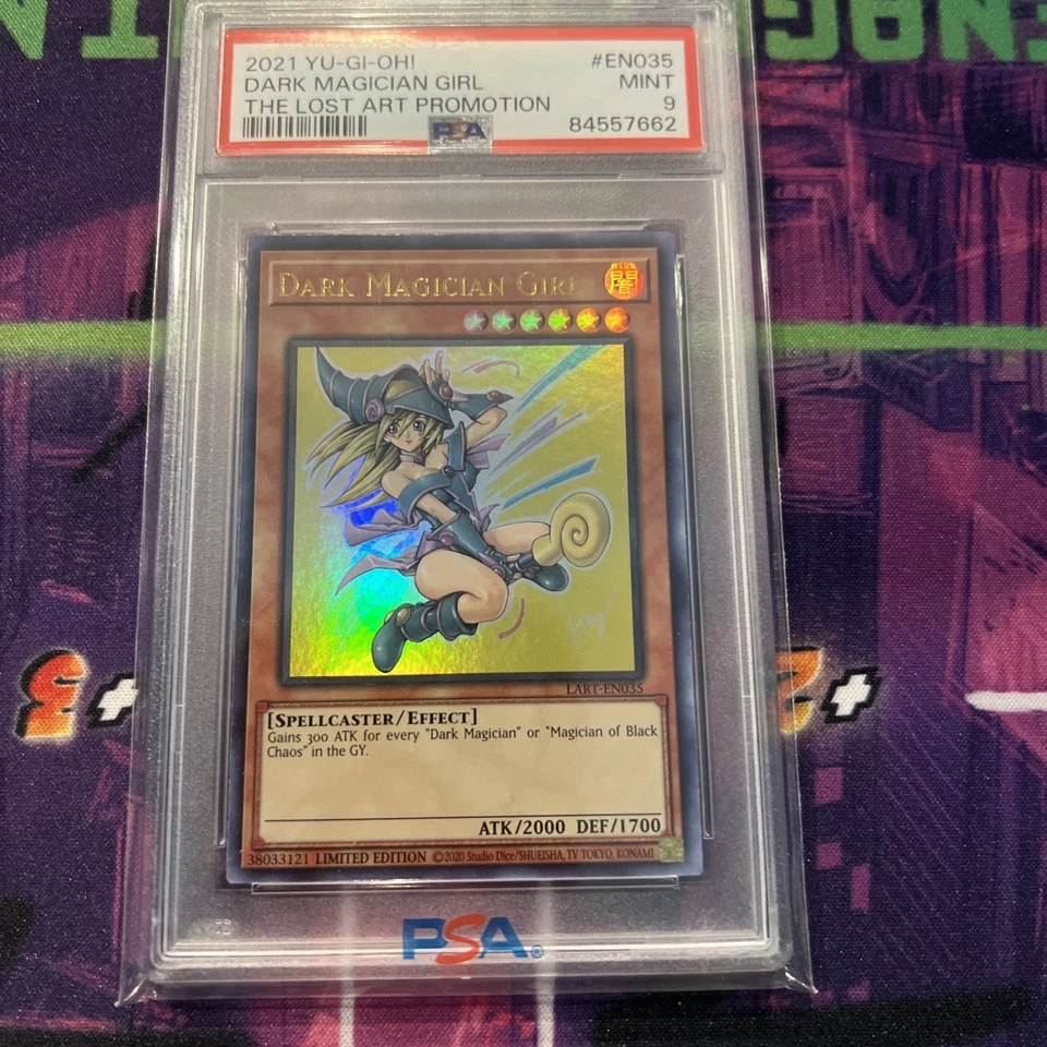 Yugioh PSA 9 Mint Dark Magician Girl LART-EN035 Ultra Rare Limited Edition #4318 - Image 1 of 1