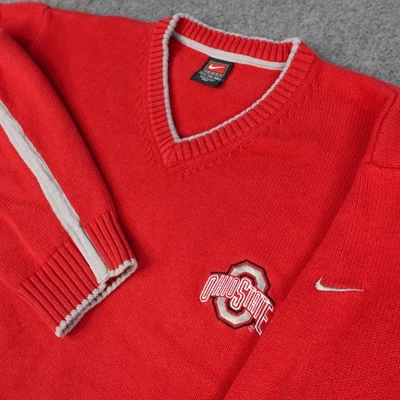 Vintage Ohio State Buckeyes Sweater Mens XXL Nike Knit V-Neck Ribbed Pullover - Image 1 of 4