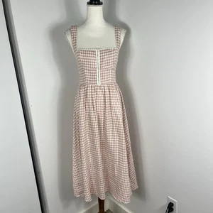 Reformation Tagliatelle linen dress 2 Pink Gingham - Picture 1 of 12