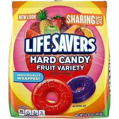 LifeSavers VARIEDAD DE FRUTAS Aliento Mentas Caramelos Duros a Granel Bolsa de 14,5 OZ Foto 1 de 4