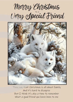 PICKTURE-THIS To A Dear Friend At Christmas A5 Size Christmas Card and Red Envelope