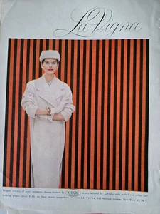 1955 Damen Kaschmir Mantel gewebt von Einiger Tailored by La Vigna Vintage Werbung - Bild 1 von 1