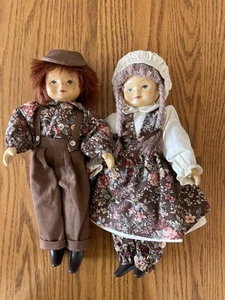 Set Of Two Boy And Girl Porcelain Tati Dolls Gerhard Dargel Breman Germany - Picture 1 of 7