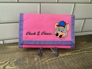 Vintage 90s Chuck E Cheese Wallet, Trifold Pink And Purple Hong Kong - Bild 1 von 3