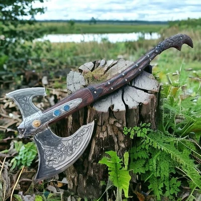 42" Dios de la Guerra Leviatán Kratos Hacha Hecha a Mano Ragnarok con Funda de Cuero, Regalos Foto 1 de 4