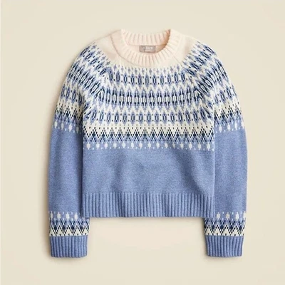 J. Suéter Crew 100% Cachemira Diamante Fair Isle Talla S Usado en Excelente Condición Lujoso Acogedor Foto 1 de 4