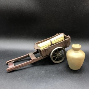 Vintage Fontanini römische Krippe Kunstholz Ochsenwagen Wagen + großer Krug 3 Stück Rarität - Bild 1 von 15